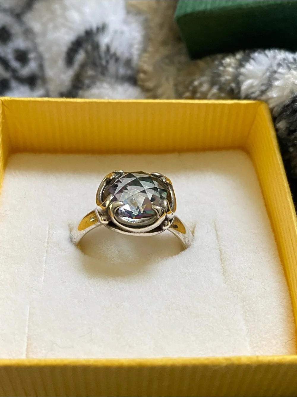 Sterling Silver Green Mystic Topaz Halo Ring